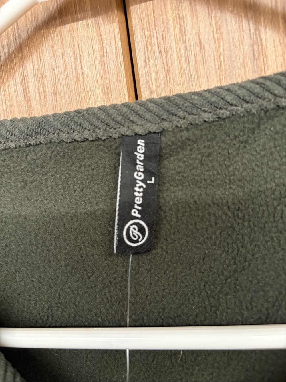 Women's Olive Teddy Jacket with Button Front - Picture 4 of 9